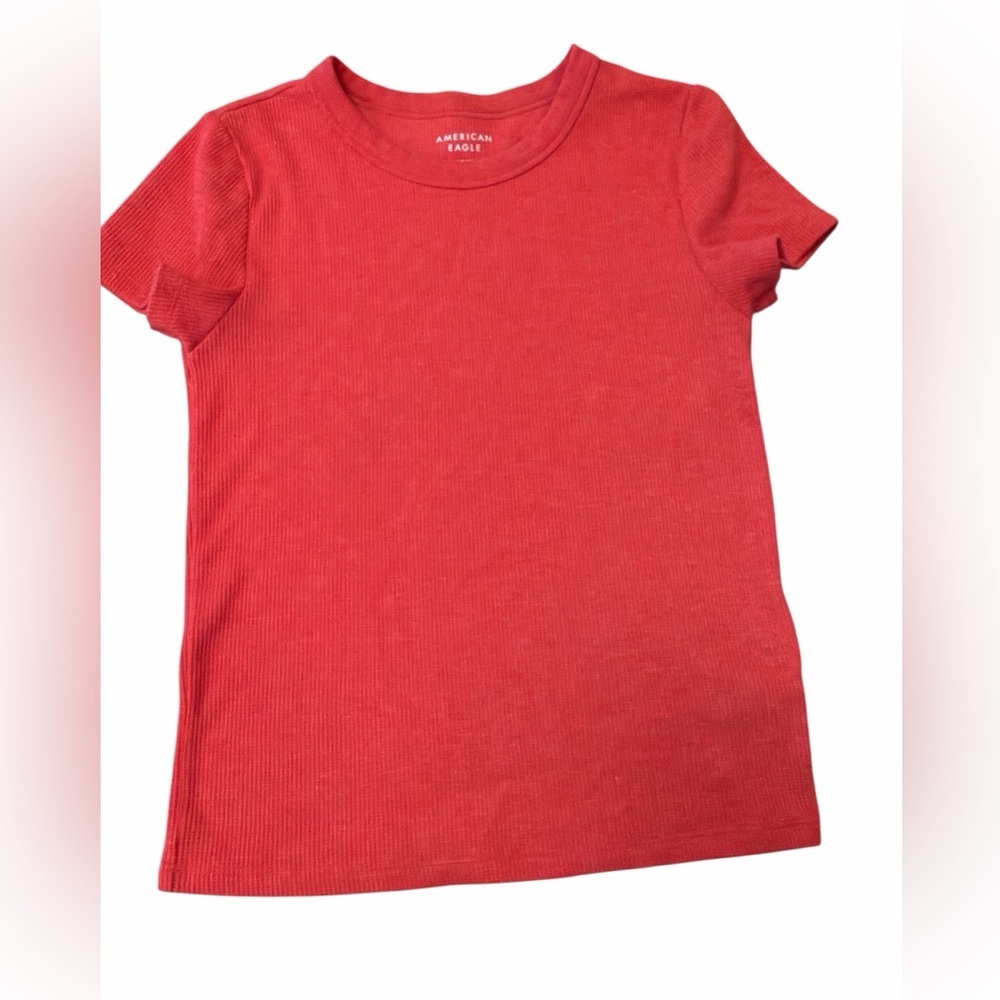 American Eagle Outfitters Red Tee waffle pattern size small